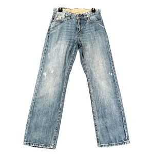 King Of Prides Bootcut Jeans Mens 29x30 Embroidered Lion Crest Distressed Casual